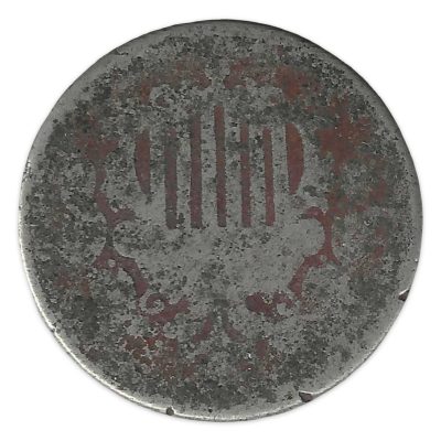 Shield Nickel Details (Environmental Damage)