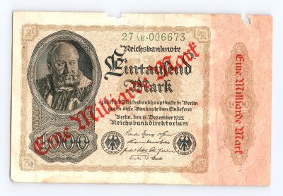 1922 Germany 1000 Mark Reichsbanknote Specimen/MUSTER overprint 8