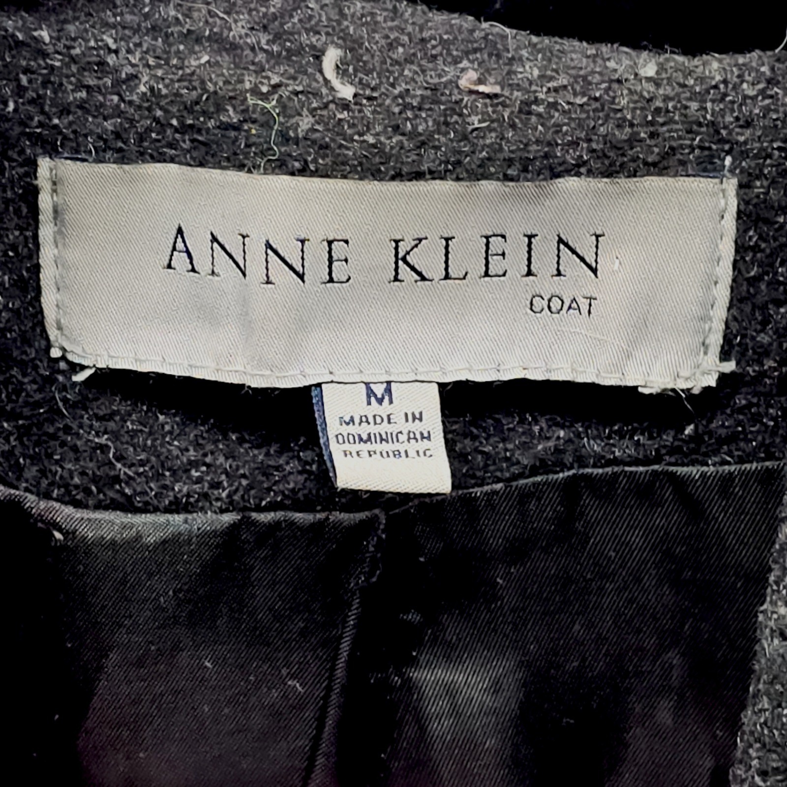 Anne Klein Coat Hooded pea coat Double-breasted hooded coat Charcoal gray M - Image 3
