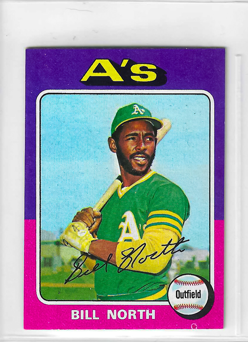 1975 Topps Mini Billy North #121 Oakland Athletics Baseball Card