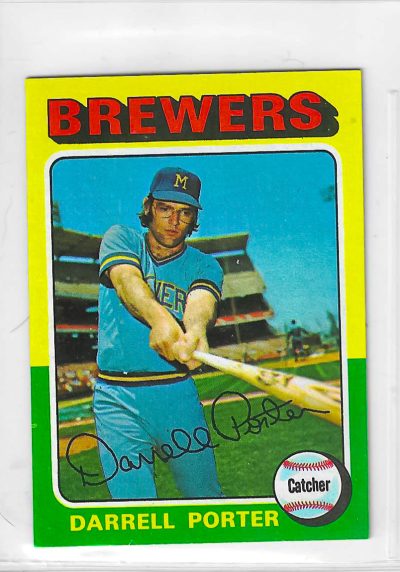 1975 Topps MINI Baseball Darrell Porter #52 Milwaukee Brewers