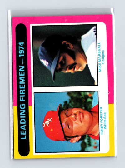 1975 Topps Baseball #313 Leading Firemen - Mike Marshall / Terry Forster