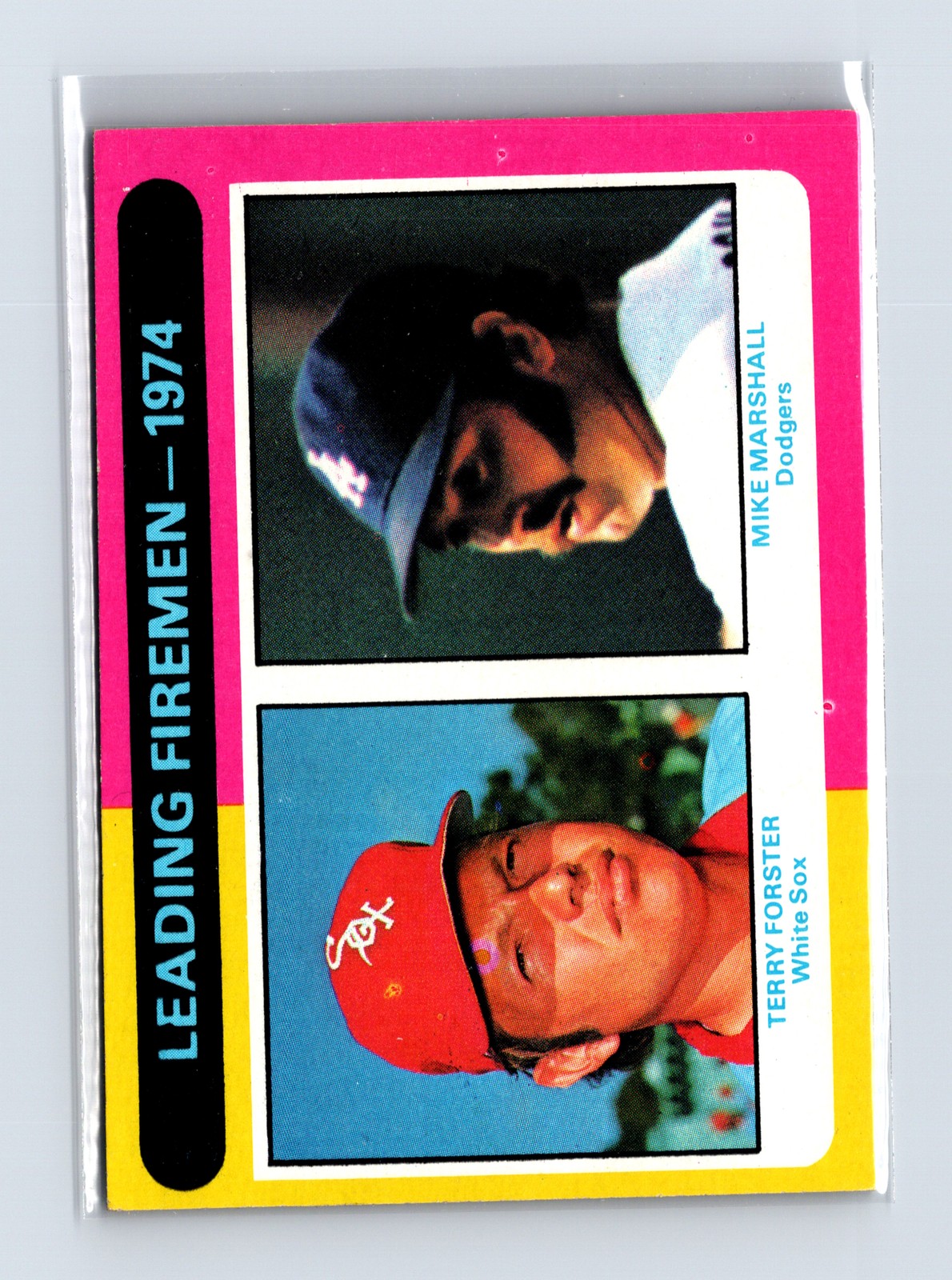 1975 Topps Baseball #313 Leading Firemen - Mike Marshall / Terry Forster