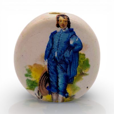 Vintage 1970s-1980s Ceramic Smoke Stone with Blue Boy Image