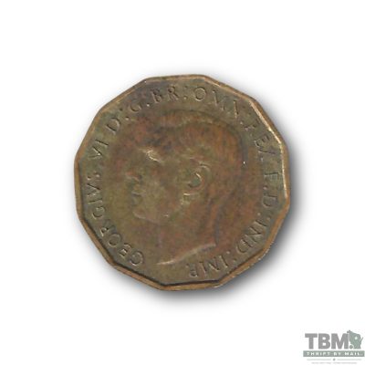 1941 United Kingdom Threepence Coin Very Fine