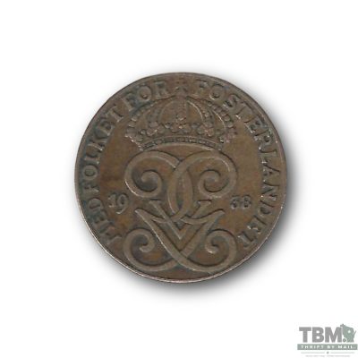1948 Sweden 2 Öre Bronze Coin