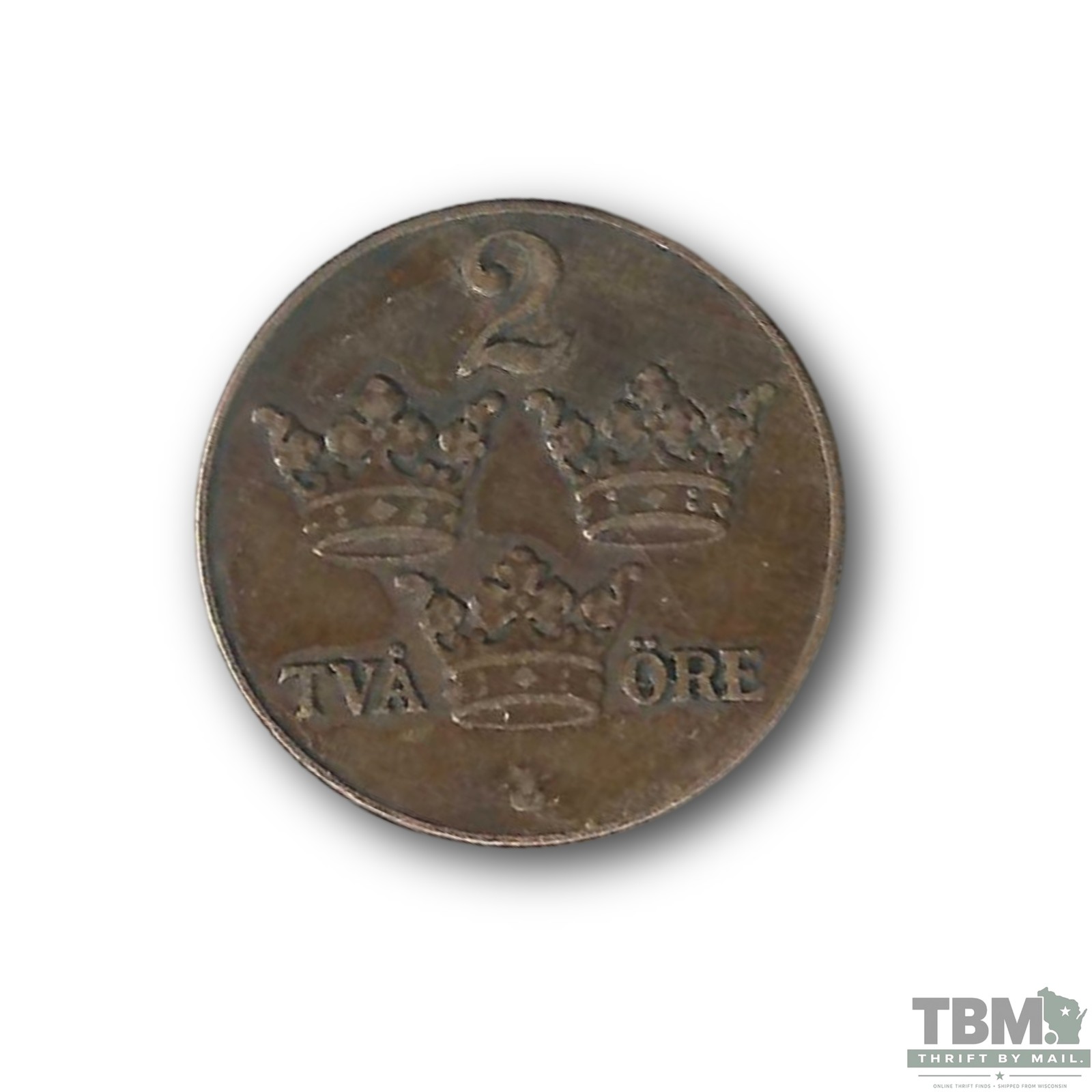 1948 Sweden 2 Öre Bronze Coin - Image 2