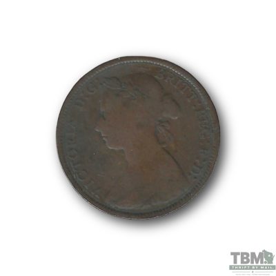 1884 United Kingdom 1 Farthing Bronze Coin Fine