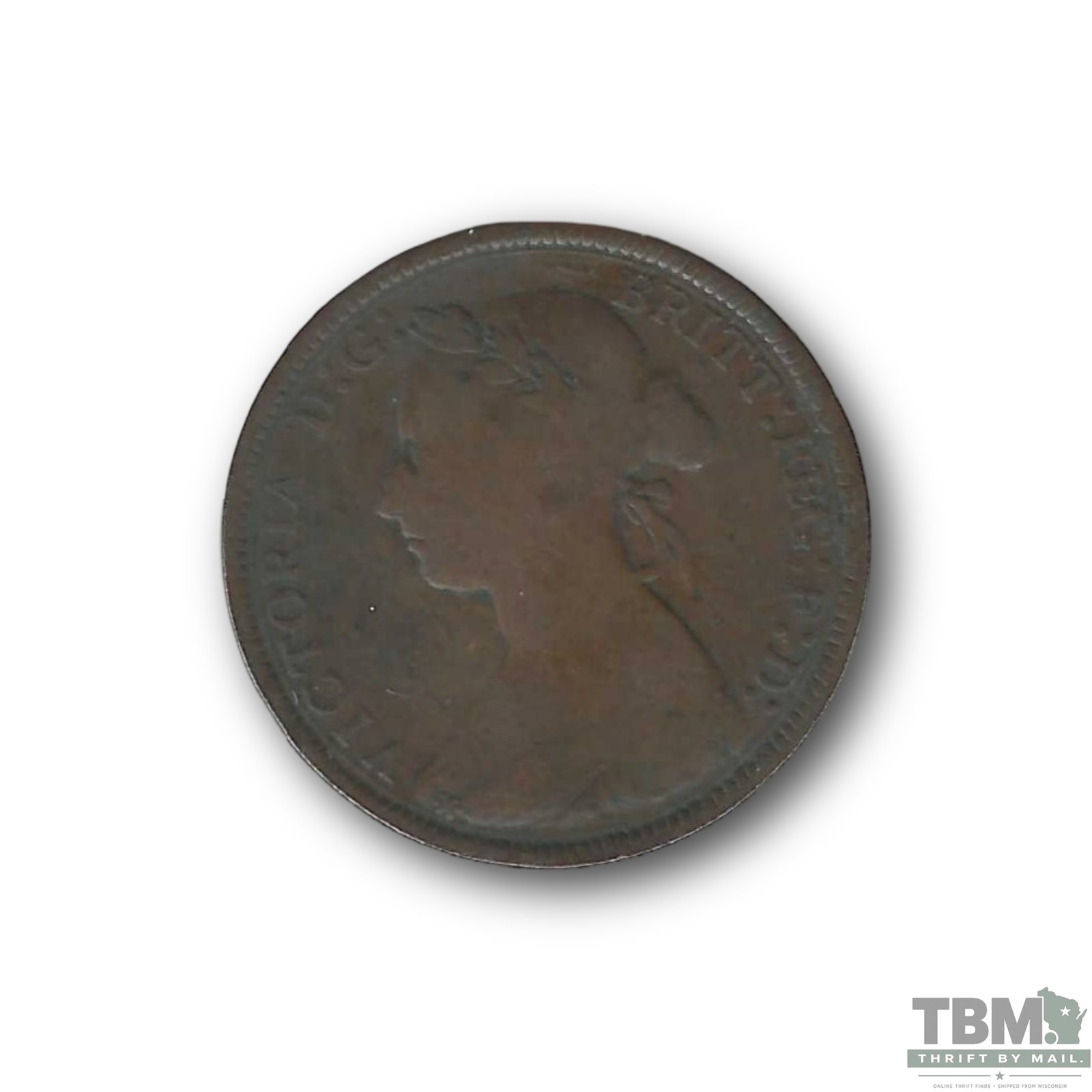 1884 United Kingdom 1 Farthing Bronze Coin Fine