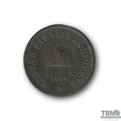 1896-KB Hungary 2 Filler Bronze Coin Very Fine