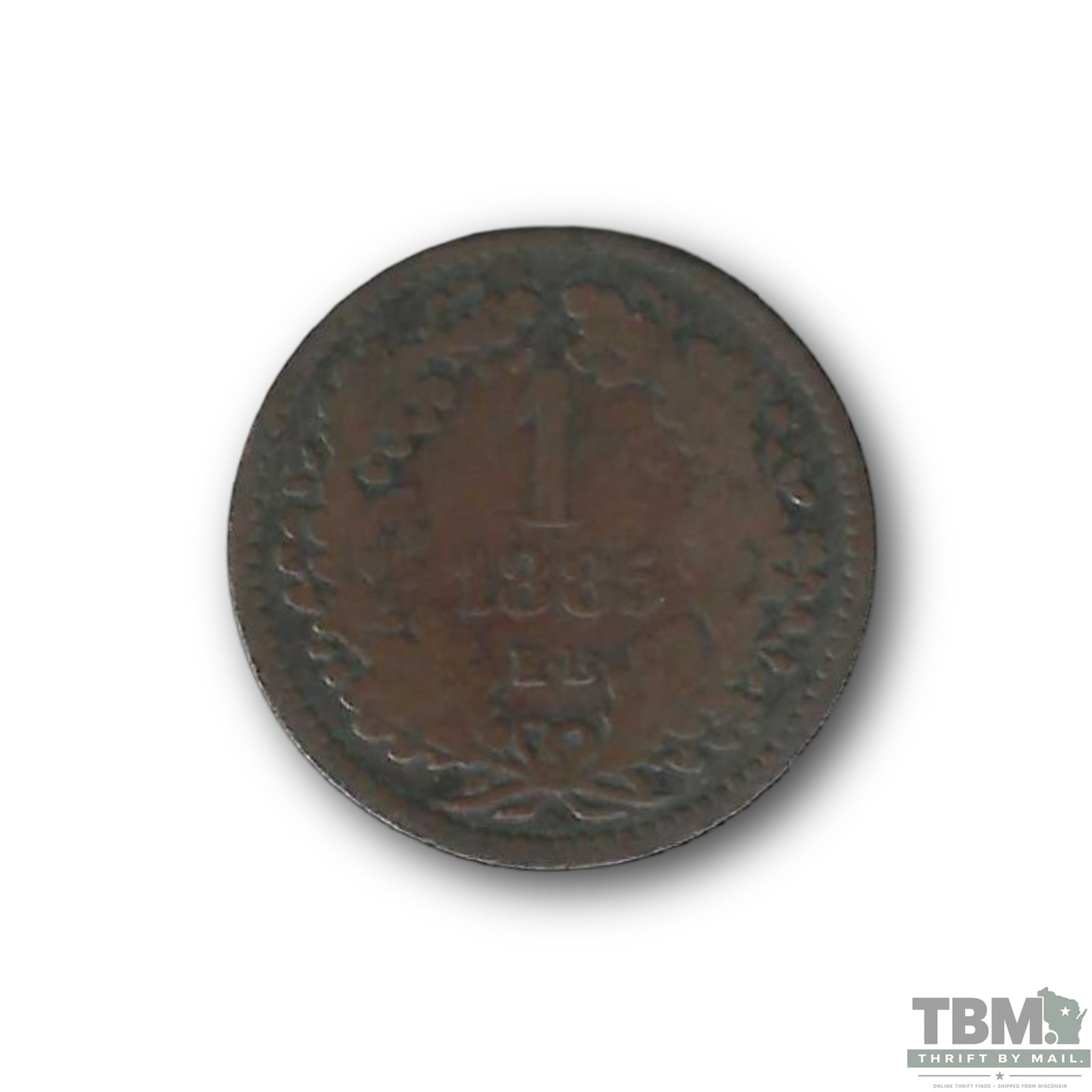 1885 Hungary 1 Krajczar Copper Coin Very Good - Image 2