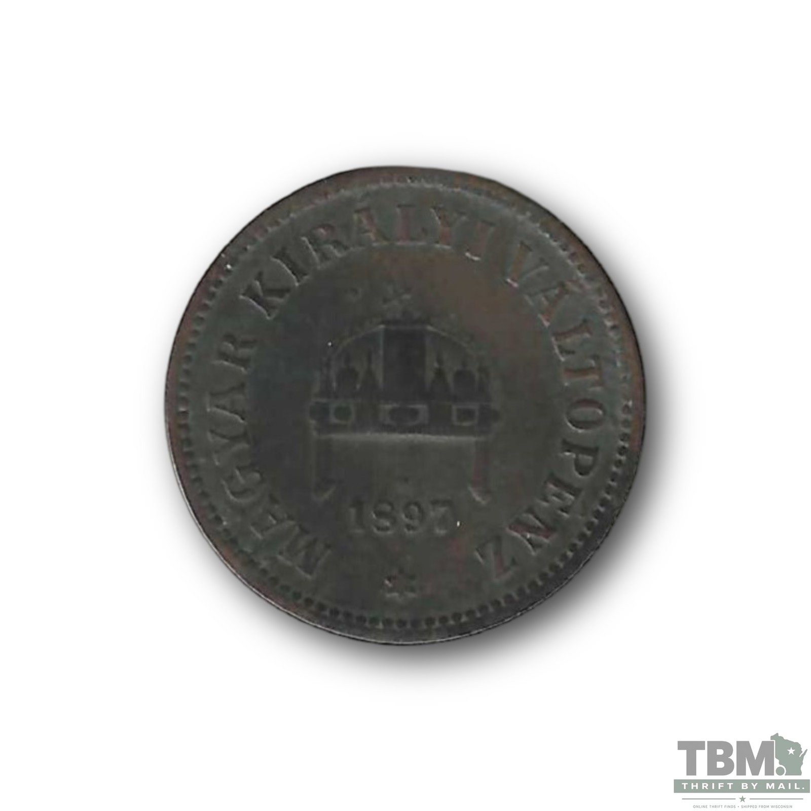 1897 Hungary 2 Filler Bronze Coin Fine