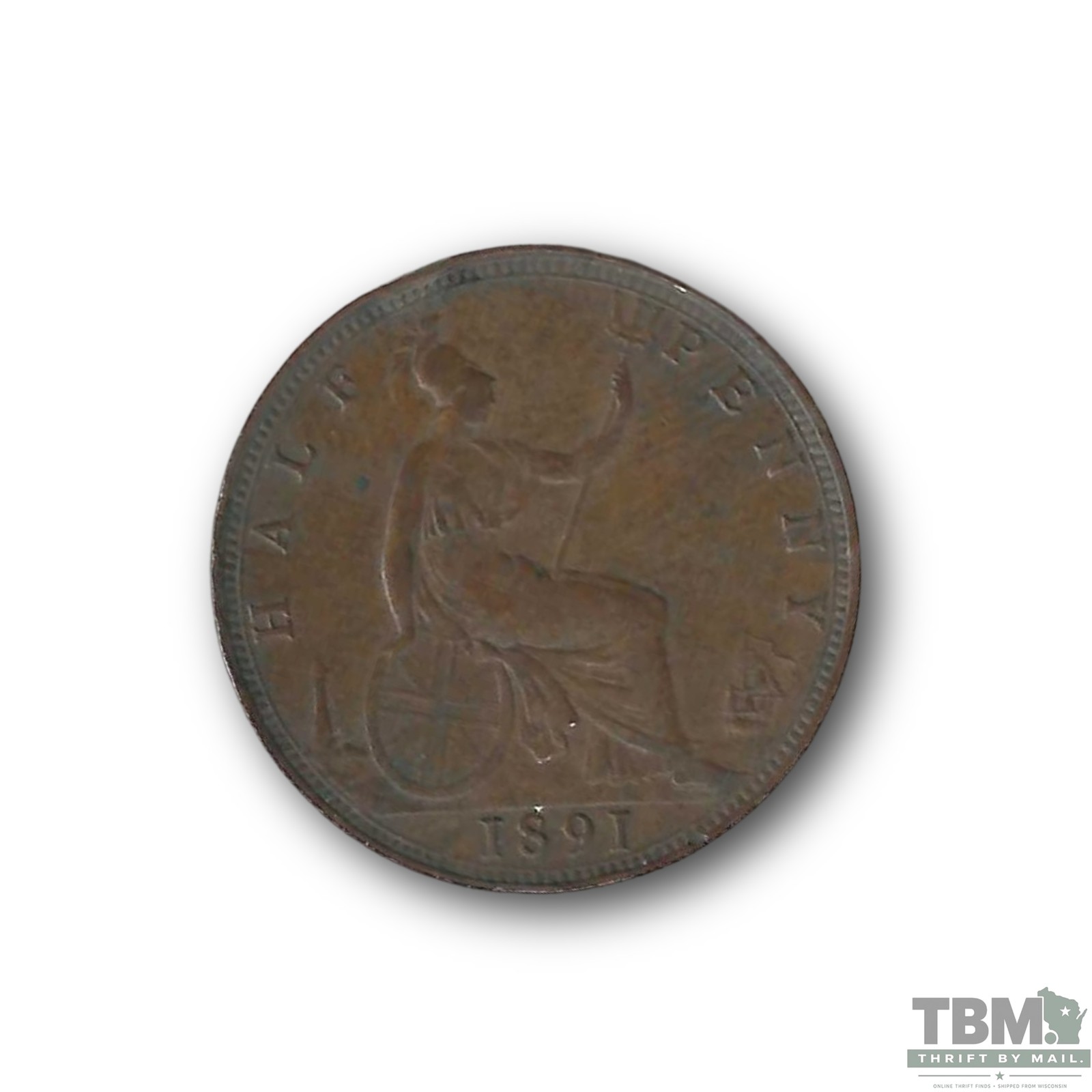 1891 United Kingdom Victoria Halfpenny - Image 2