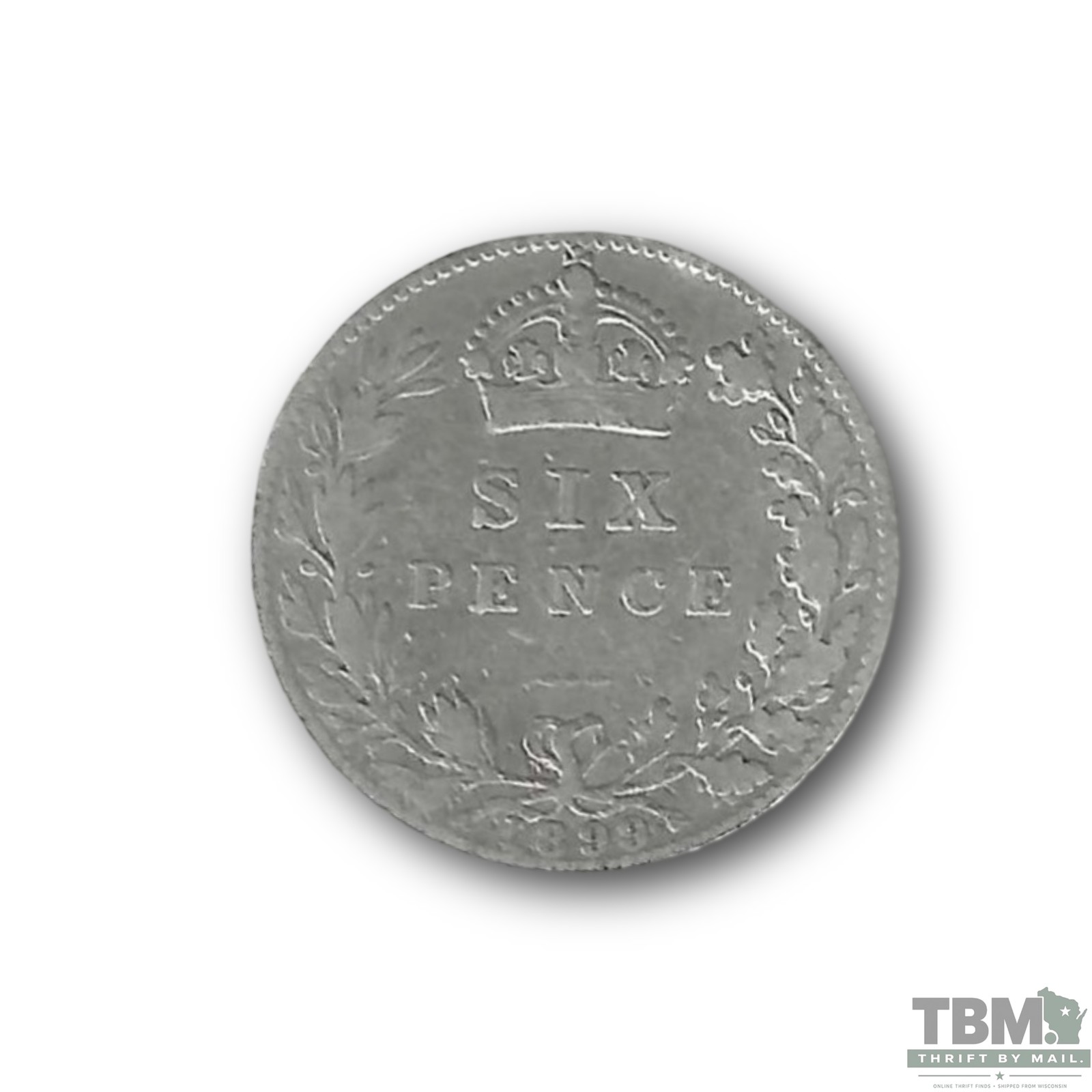 1899 United Kingdom Sixpence Silver Coin Very Fine - Image 2