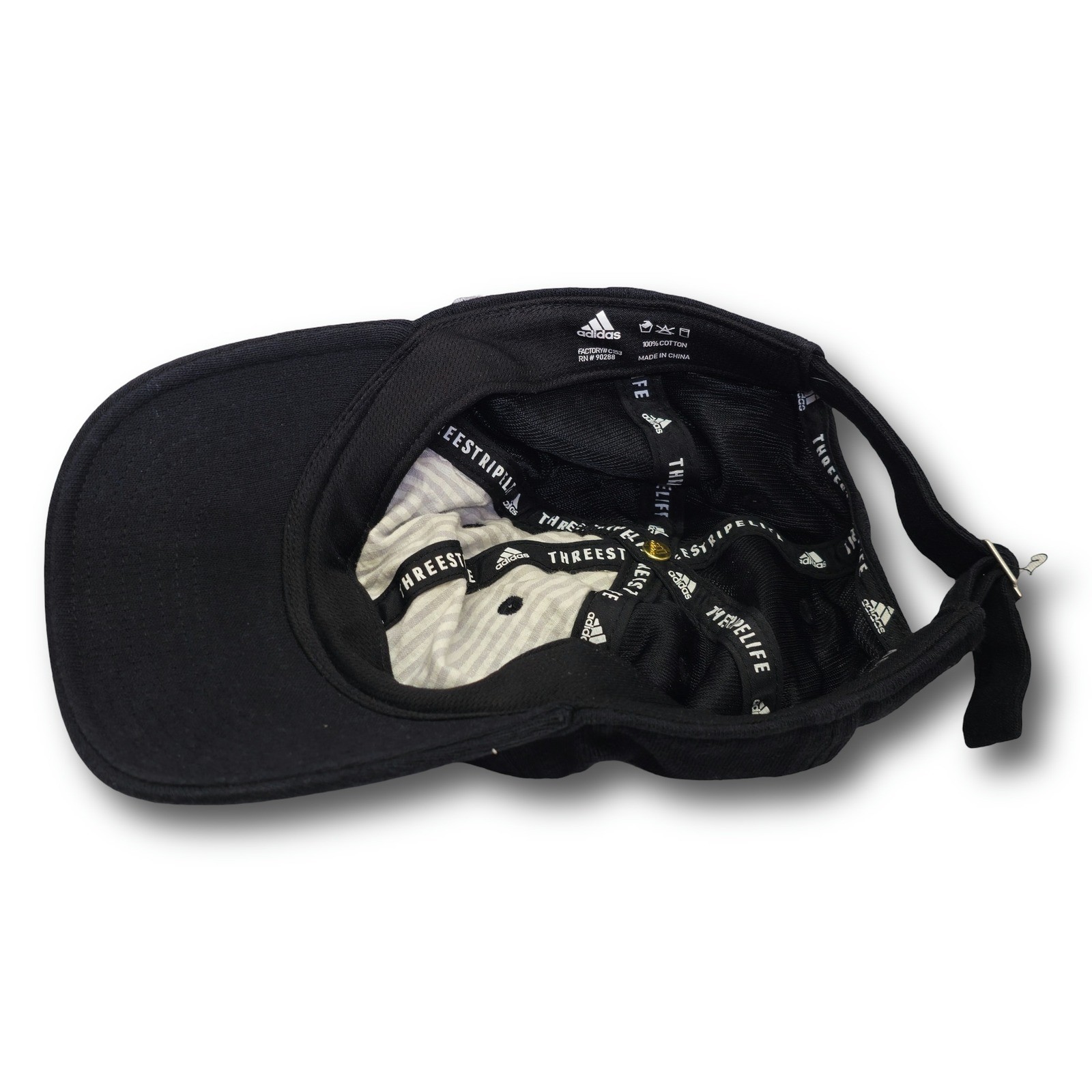 Vintage Adidas Black Adjustable Dad Hat with Metallic Logo and Three Stripe Life Embroidery - Image 6