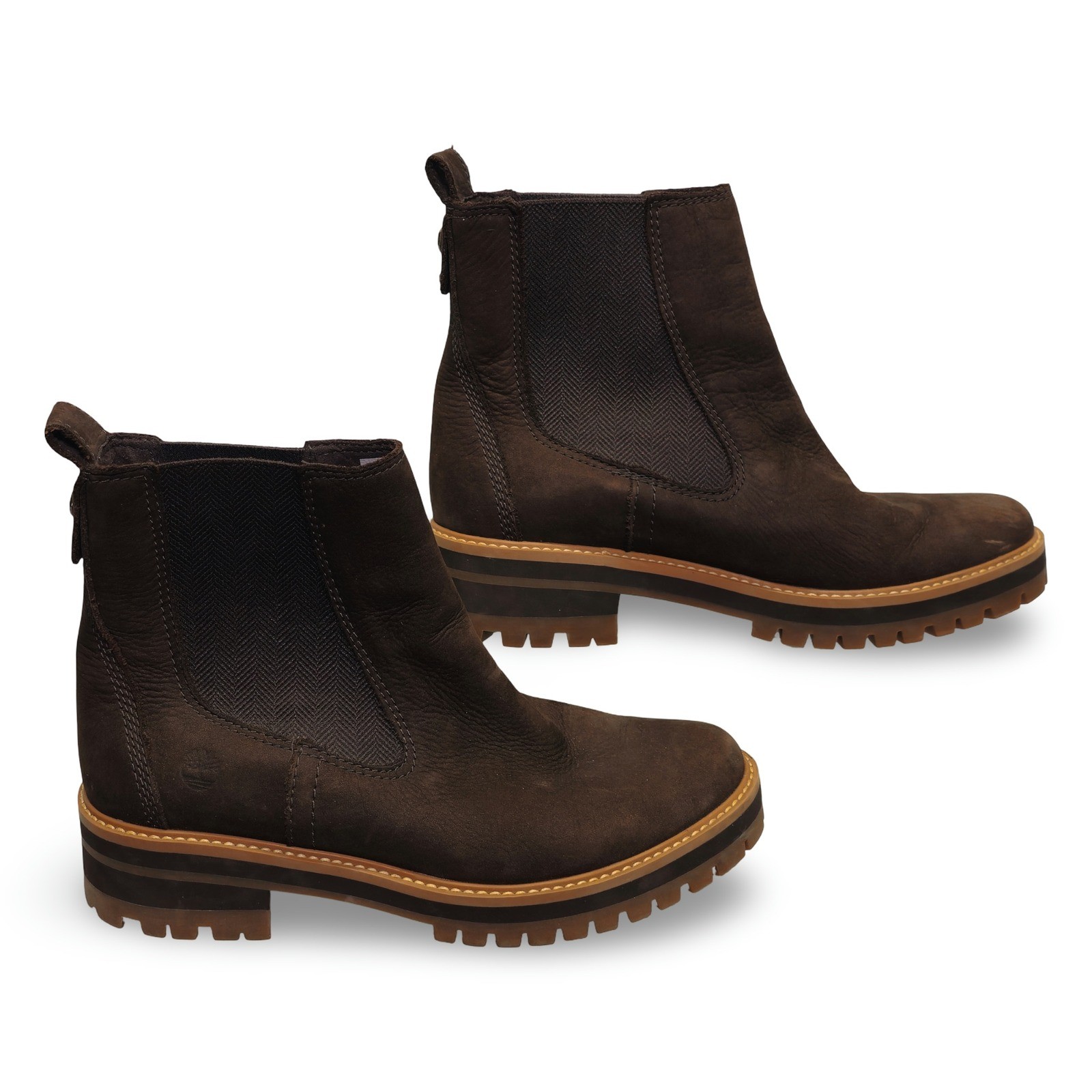 Timberland Women's Courmayeur Valley Chelsea Boots Brown Leather Size 9.5 - Image 2