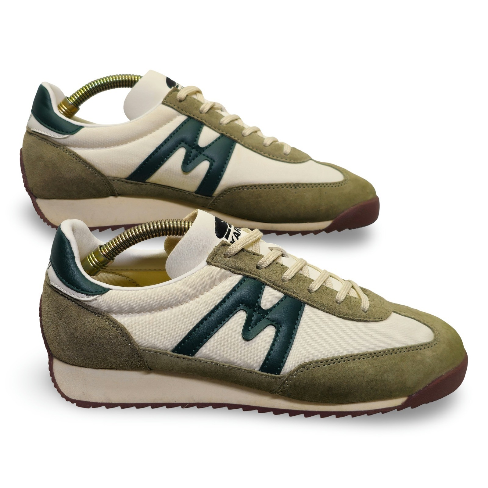 Vintage Karhu Mestari Unisex Athletic Sneakers Green Cream Size 6.5 - Image 2