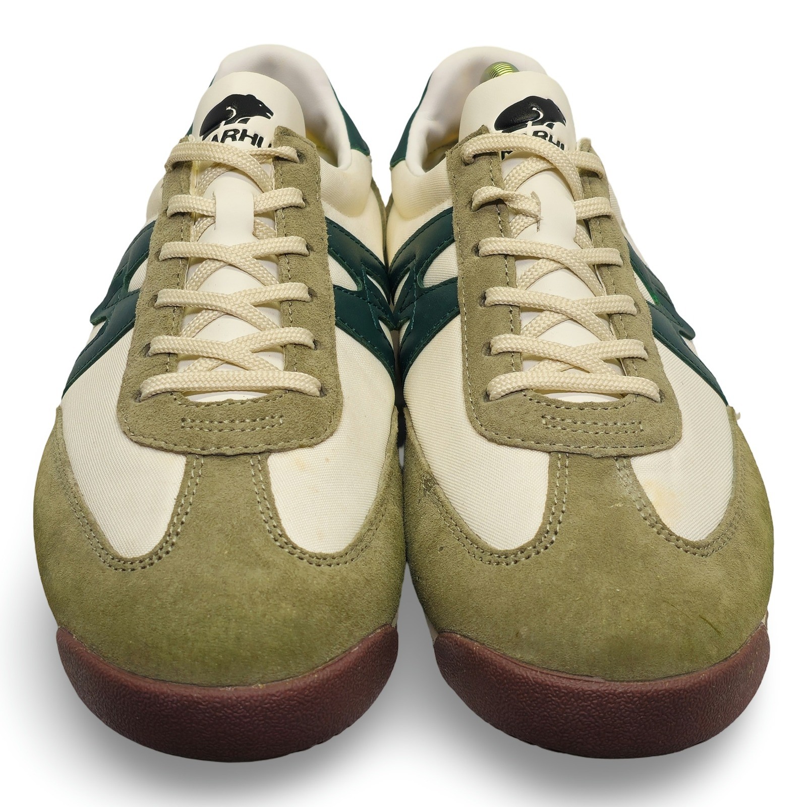 Vintage Karhu Mestari Unisex Athletic Sneakers Green Cream Size 6.5 - Image 3