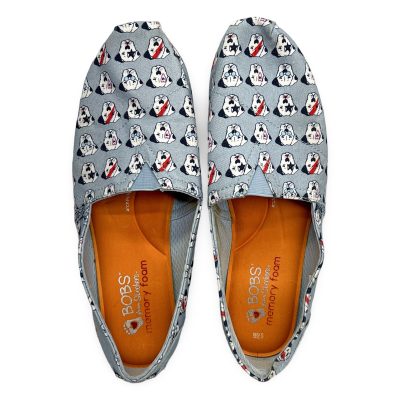 Skechers BOBS Plush Rocker Dog Print Slip-On Flats Women's 9.5 Blue