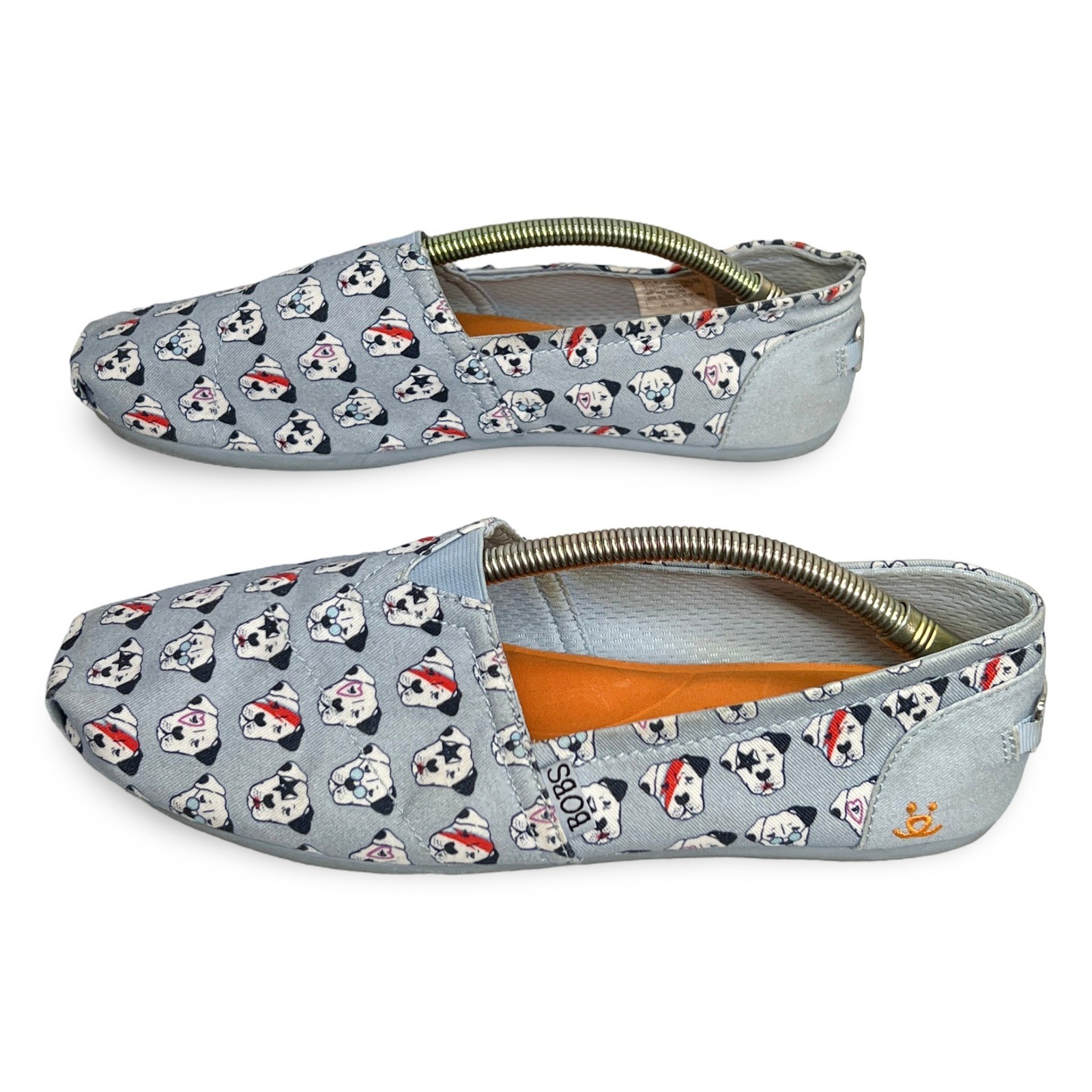 Skechers BOBS Plush Rocker Dog Print Slip-On Flats Women's 9.5 Blue - Image 3