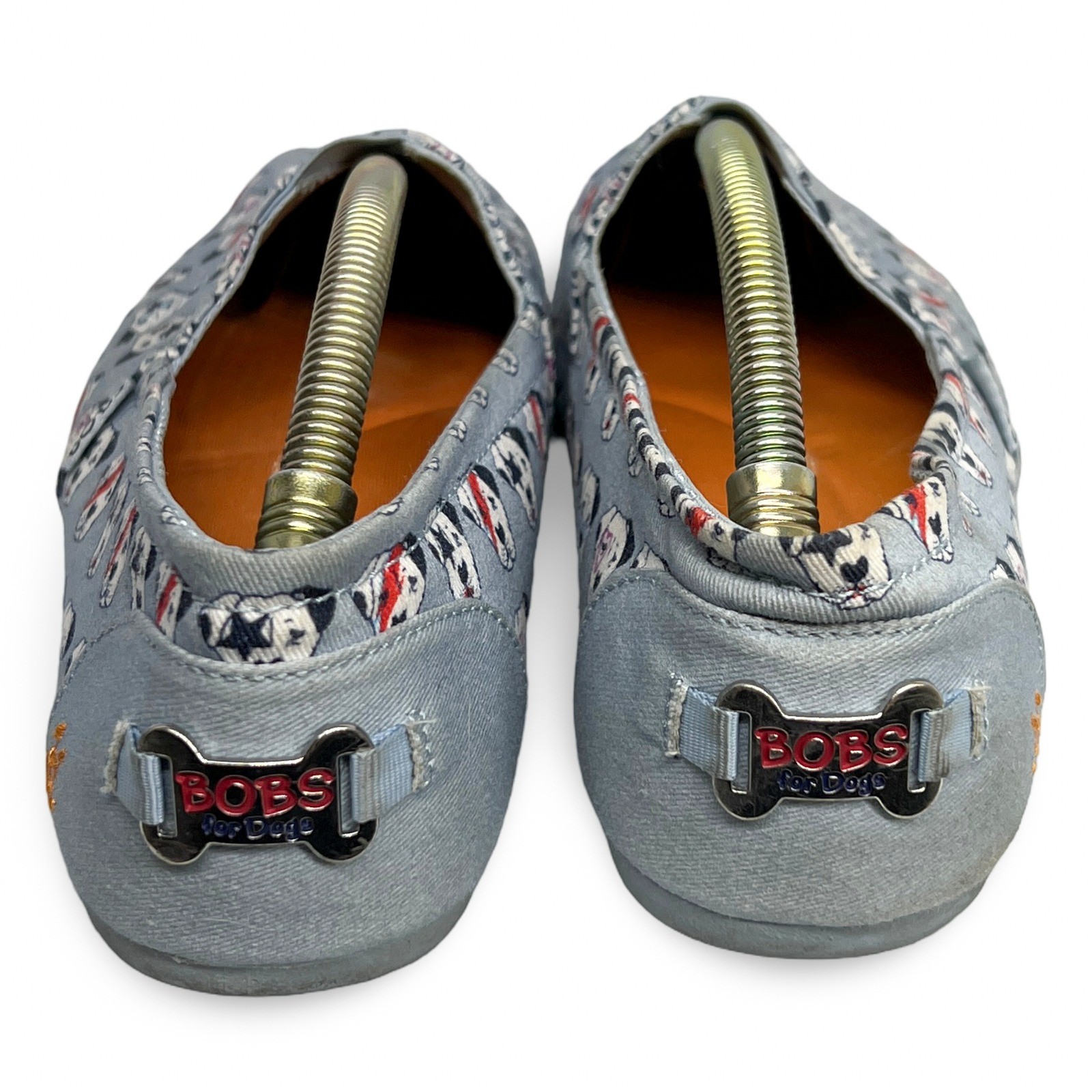 Skechers BOBS Plush Rocker Dog Print Slip-On Flats Women's 9.5 Blue - Image 4