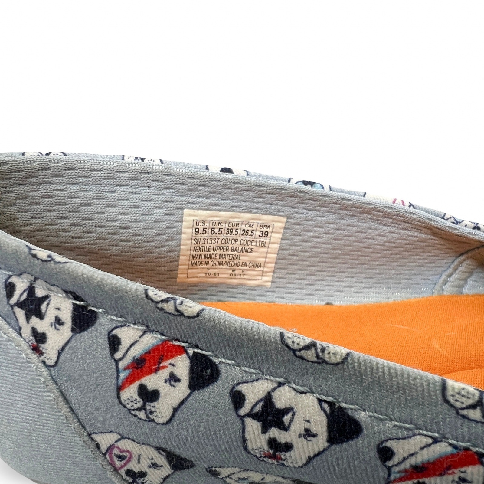 Skechers BOBS Plush Rocker Dog Print Slip-On Flats Women's 9.5 Blue - Image 6
