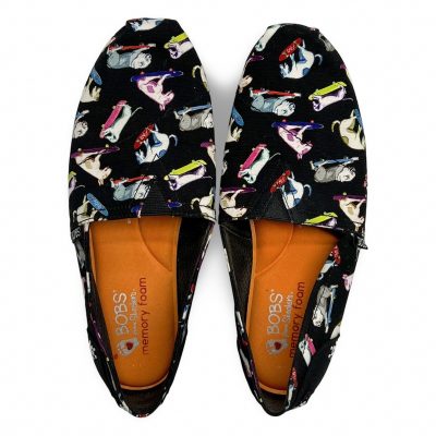 BOBS from Skechers Plush Peace and Love Skateboard Dogs Flats Women's 9.5 Black Multi