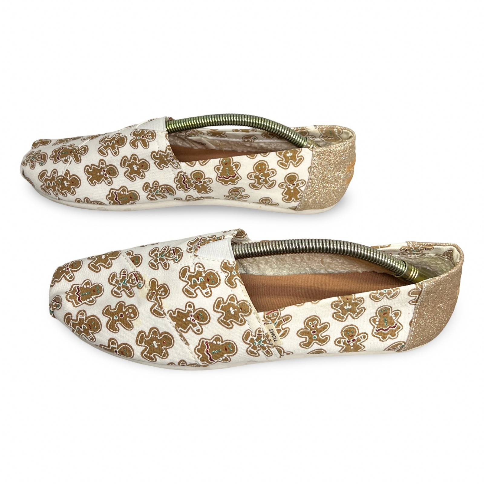 TOMS Gingerbread Man Alpargata Women’s Size 9.5 Cream Holiday Slip-On Shoes - Image 3