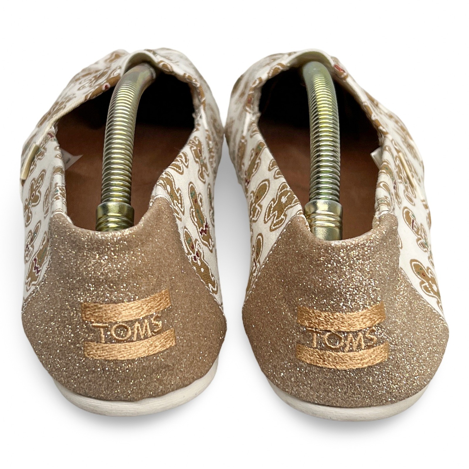 TOMS Gingerbread Man Alpargata Women’s Size 9.5 Cream Holiday Slip-On Shoes - Image 4