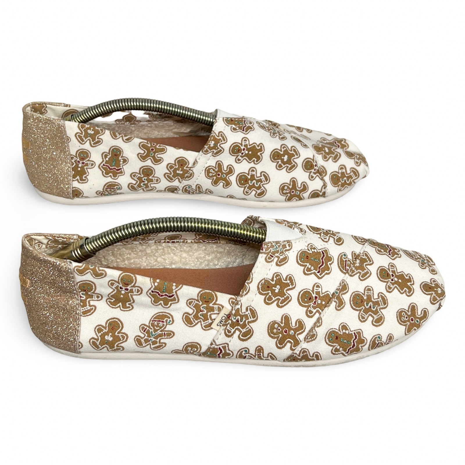 TOMS Gingerbread Man Alpargata Women’s Size 9.5 Cream Holiday Slip-On Shoes - Image 5