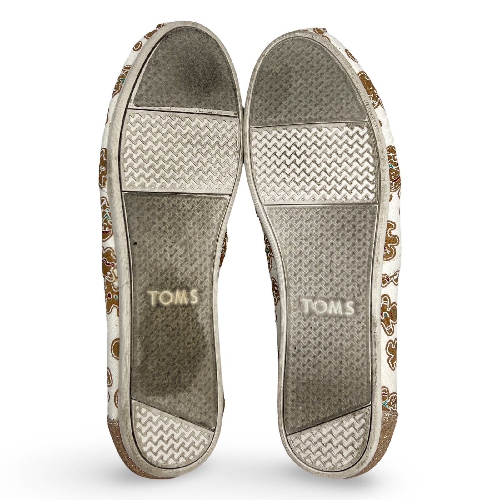 TOMS Gingerbread Man Alpargata Women’s Size 9.5 Cream Holiday Slip-On Shoes - Image 8