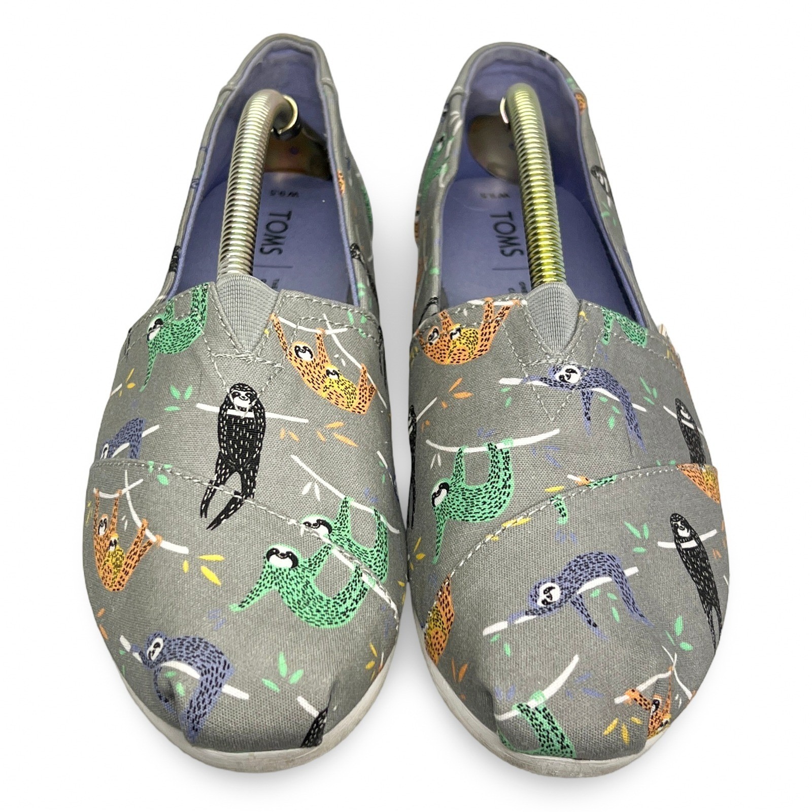 TOMS Alpargata Sloth Print Slip-On Shoes Women’s 9.5 Gray - Image 2