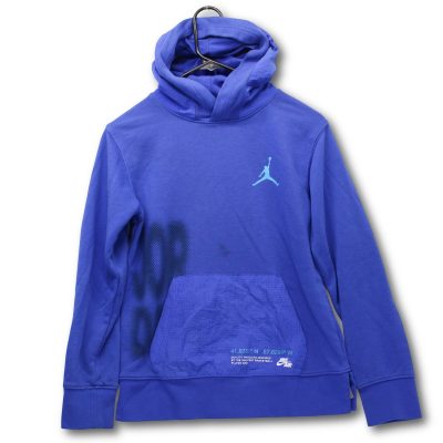 Jordan Hoodie Boys Medium Blue Jumpman Graphic Pullover Good
