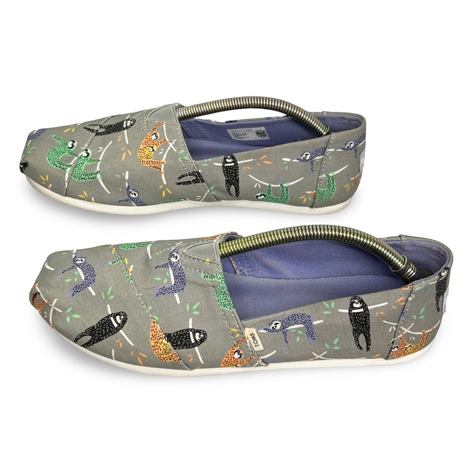 TOMS Alpargata Sloth Print Slip-On Shoes Women’s 9.5 Gray - Image 3