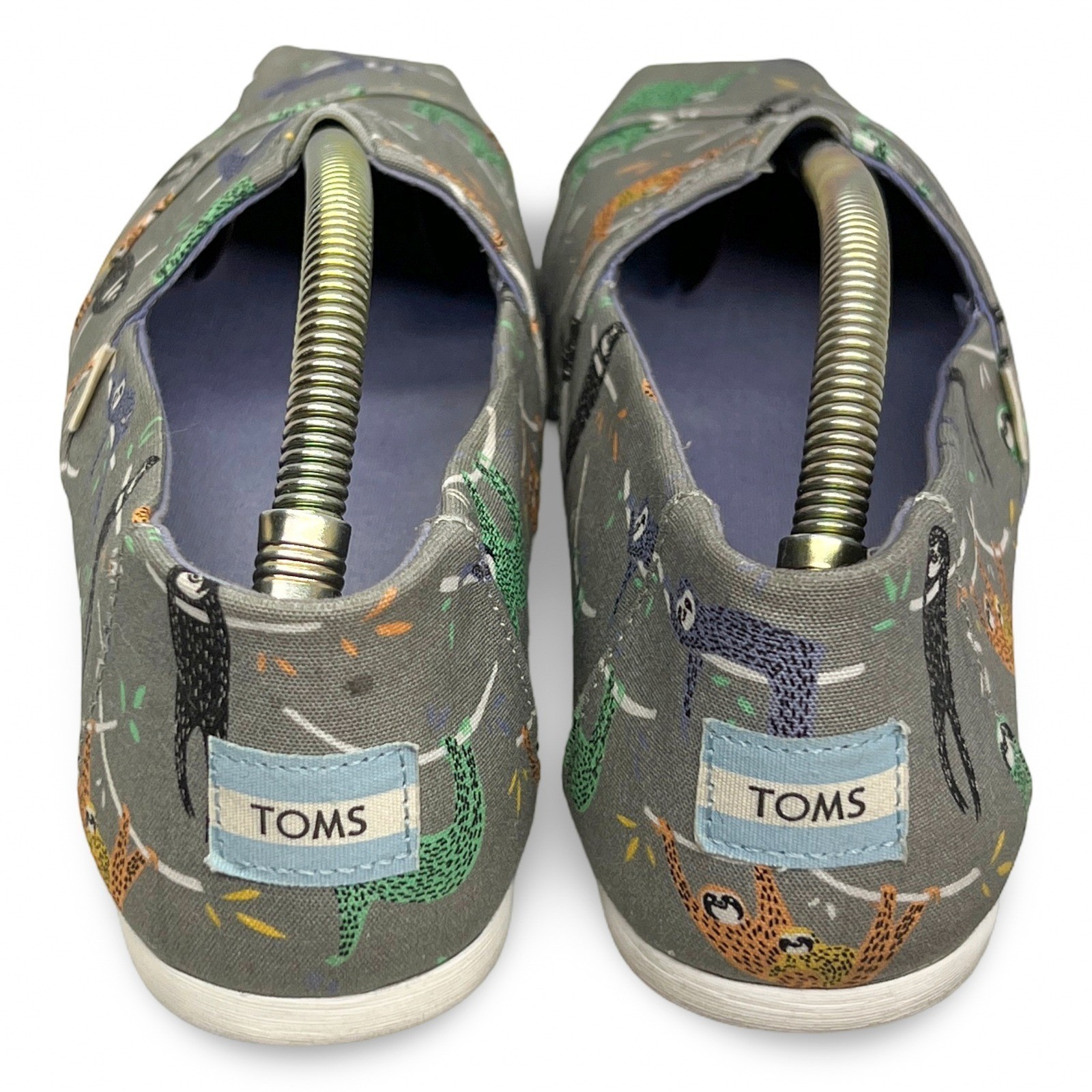 TOMS Alpargata Sloth Print Slip-On Shoes Women’s 9.5 Gray - Image 4