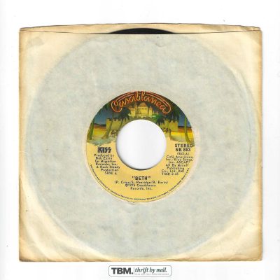 KISS Beth / Detroit Rock City 7" 45 RPM Single Vinyl 1976