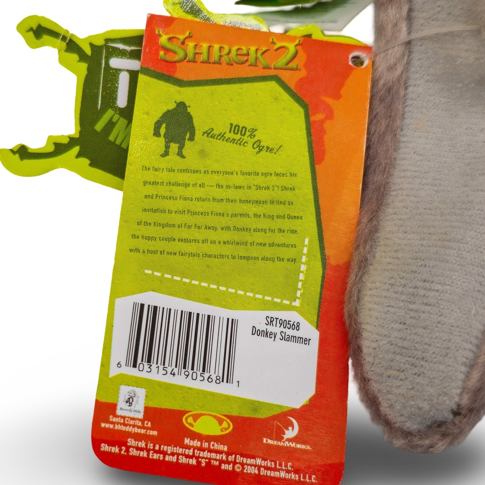 Beverly Hills Teddy Bear Shrek 2 Donkey Slammer Plush, Gray, New 2004 Vintage - Image 3