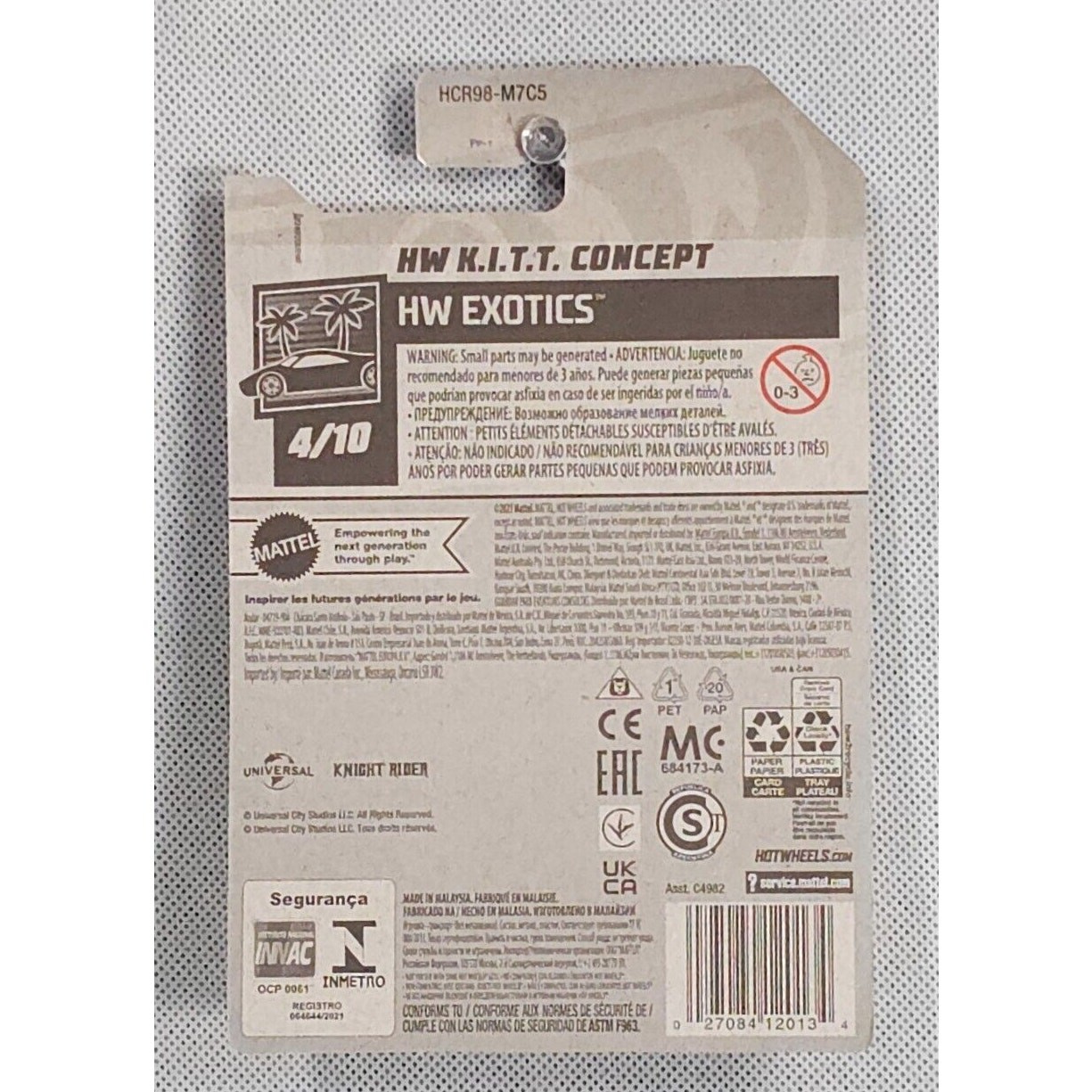 Hot Wheels K.I.T.T. Concept 2022 #185 Knight Rider HW Exotics Diecast Car - Image 2