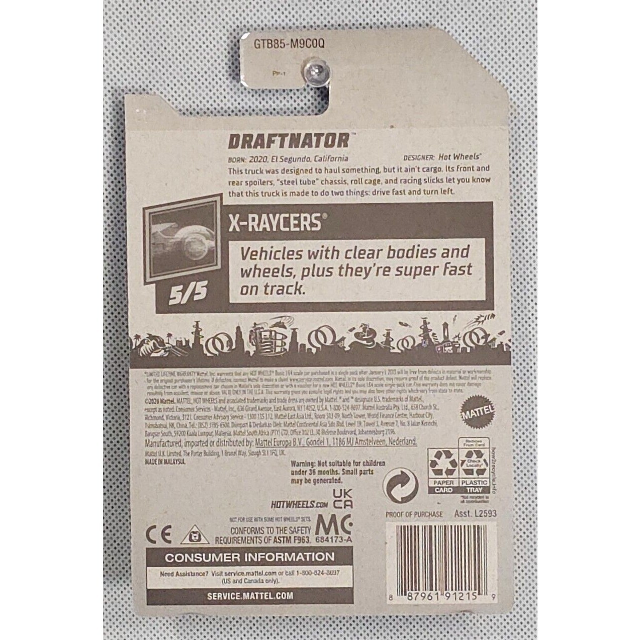 Hot Wheels Draftnator X-Raycers 2021 Diecast Car in Sealed Packaging - Image 2