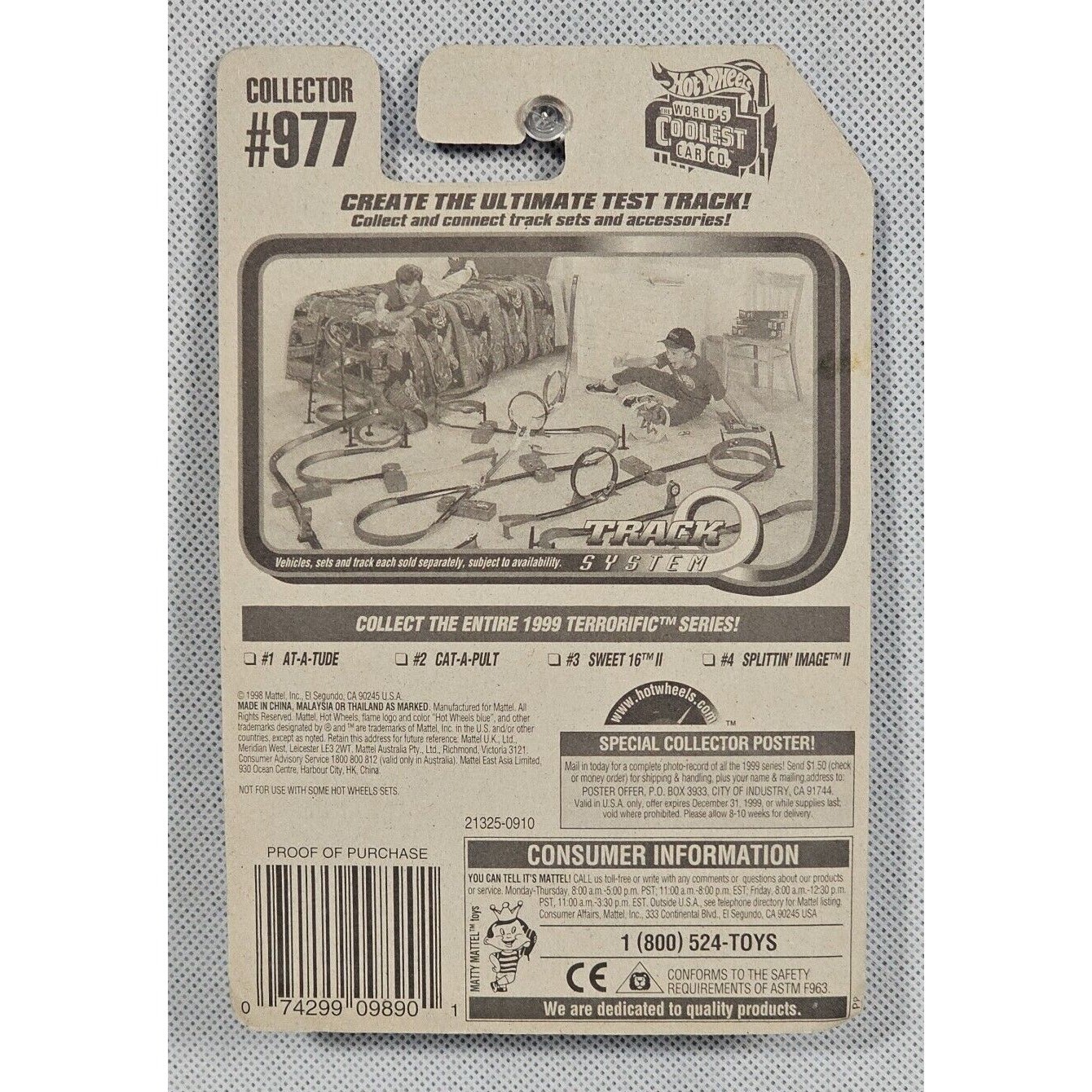 Hot Wheels 1999 Terrorific Series At-A-Tude #977 Diecast Car in Blister Pack - Image 2