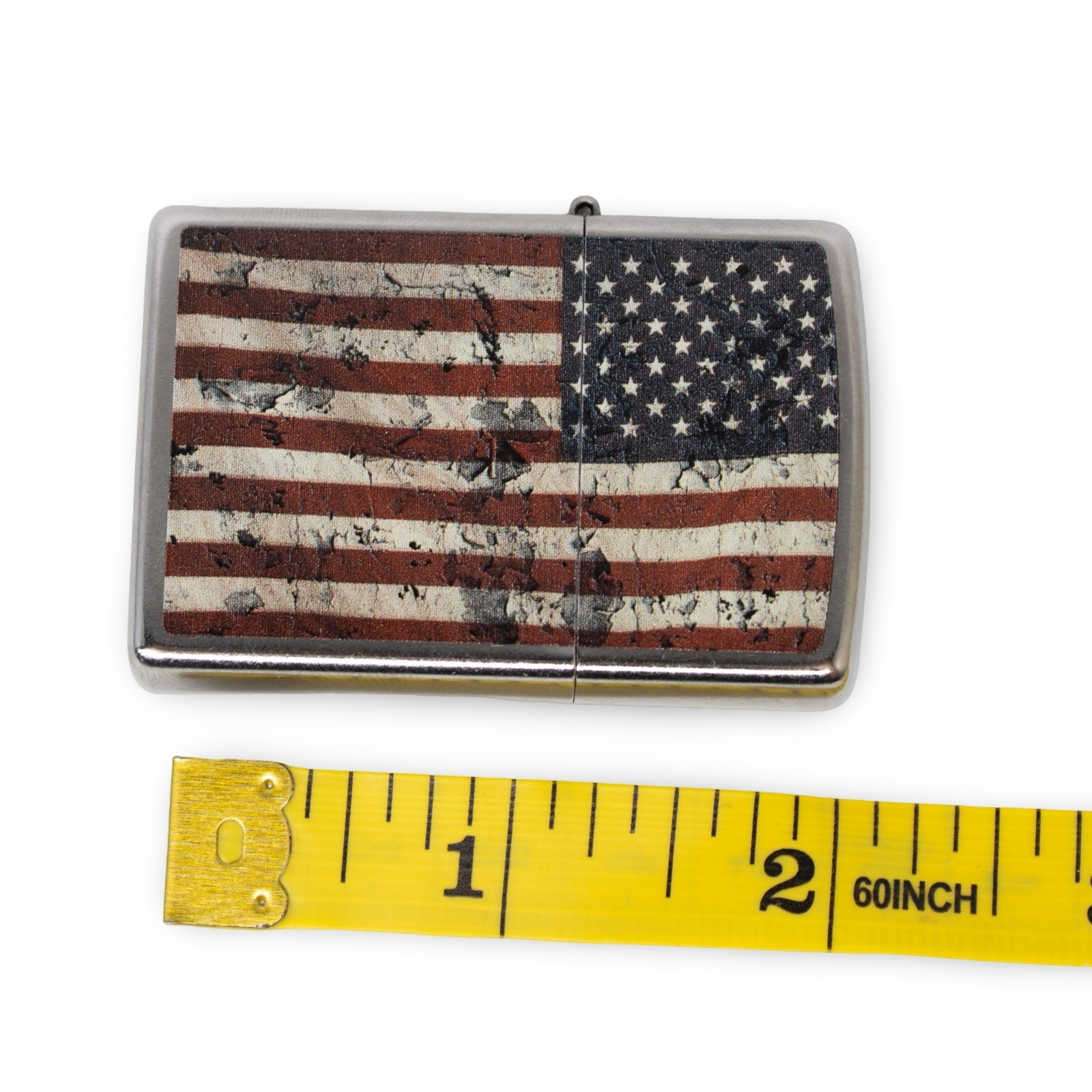 Zippo Aged American Flag Street Chrome Windproof Lighter - Image 6