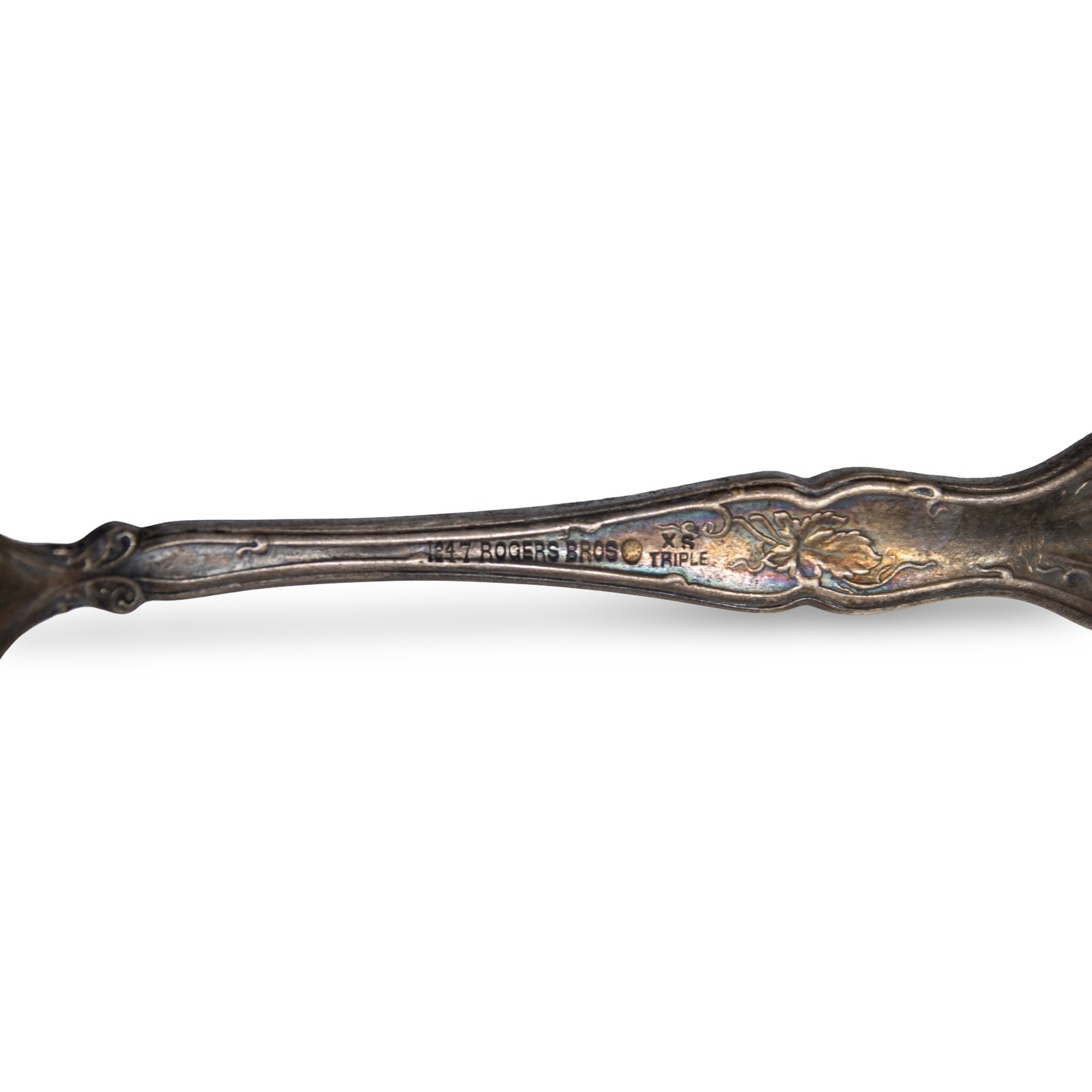 Antique 1847 Rogers Bros Old Colony XS Triple Silverplate Teaspoon, 1911 Patina - Image 3
