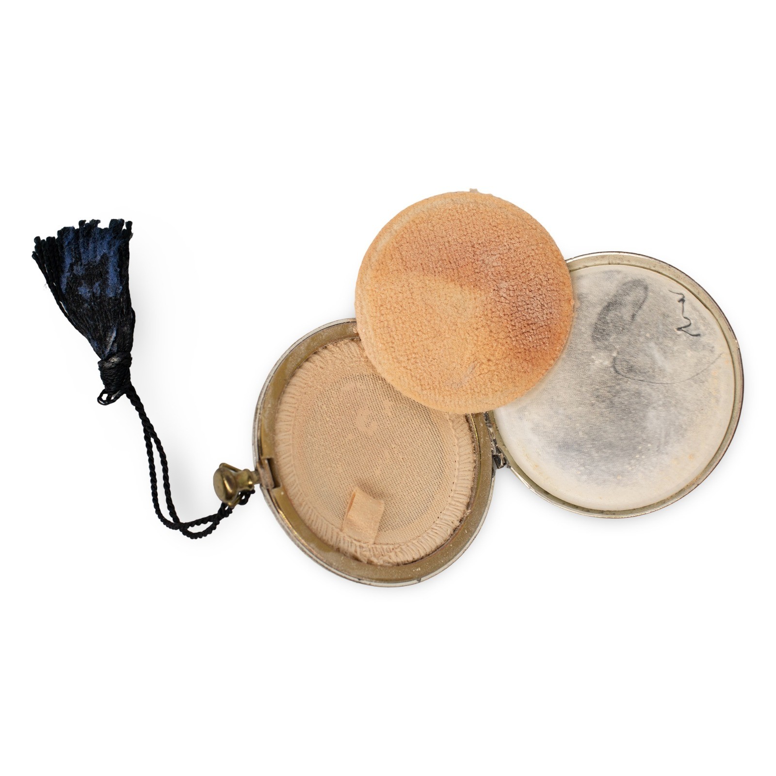 Vintage Zell Fifth Avenue Pocket Watch Style Powder Compact with Tassel, 2.5 in, USA - Image 3