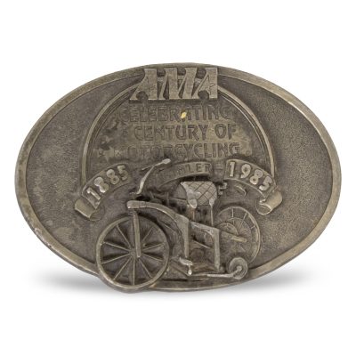 Vintage 1985 AMA Celebrating a Century of Motorcycling Daimler Brass Belt Buckle
