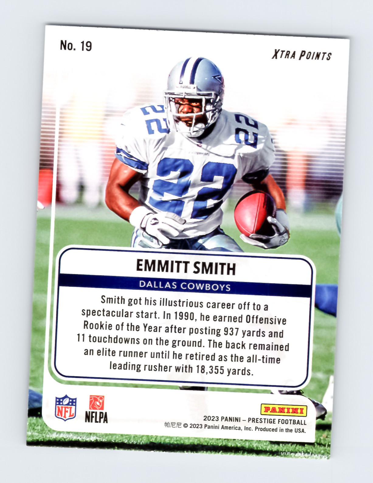 Emmitt Smith 2023 Panini Prestige For the Record #19 Dallas Cowboys Football Card - Image 2