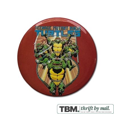 TMNT Pin Back Button Unisex 2.25 Inch Red Excellent