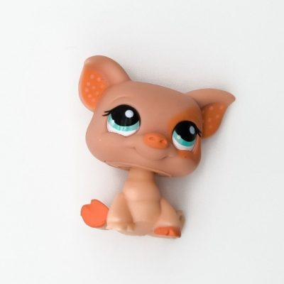 Littlest Pet Shop LPS #885 Polka Dot Ears Paint Splatter Flower Eyes Pink