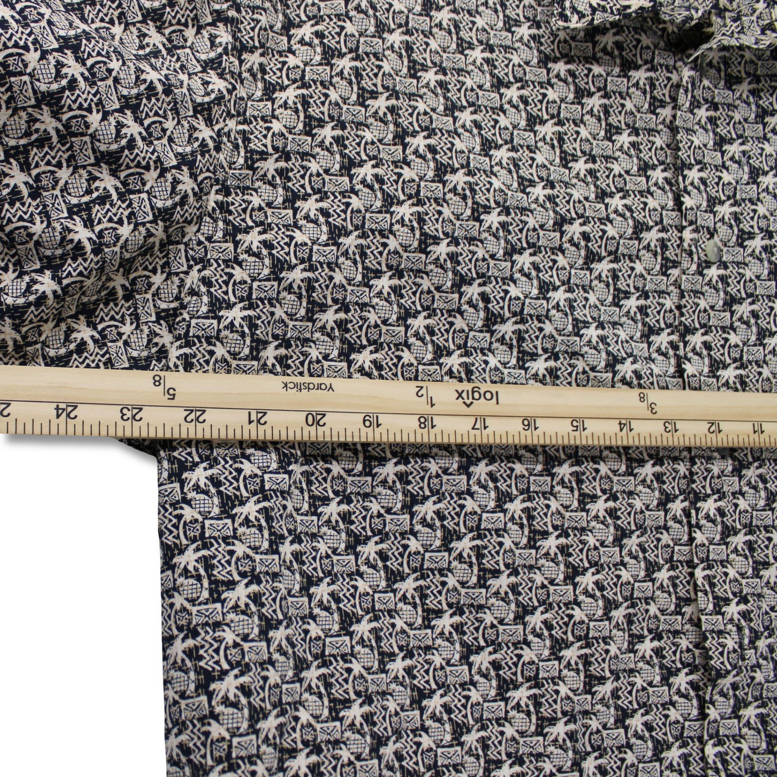 Consensus Sportswear Vintage Mens Large Short Sleeve Button Up Shirt Black Tan Cotton Made in Korea - Image 6