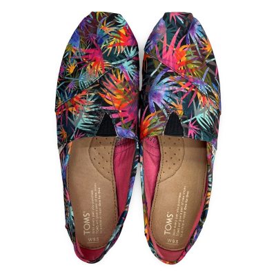 TOMS Alpargata Tropical Palm Leaf Women 9.5 Multicolor Excellent