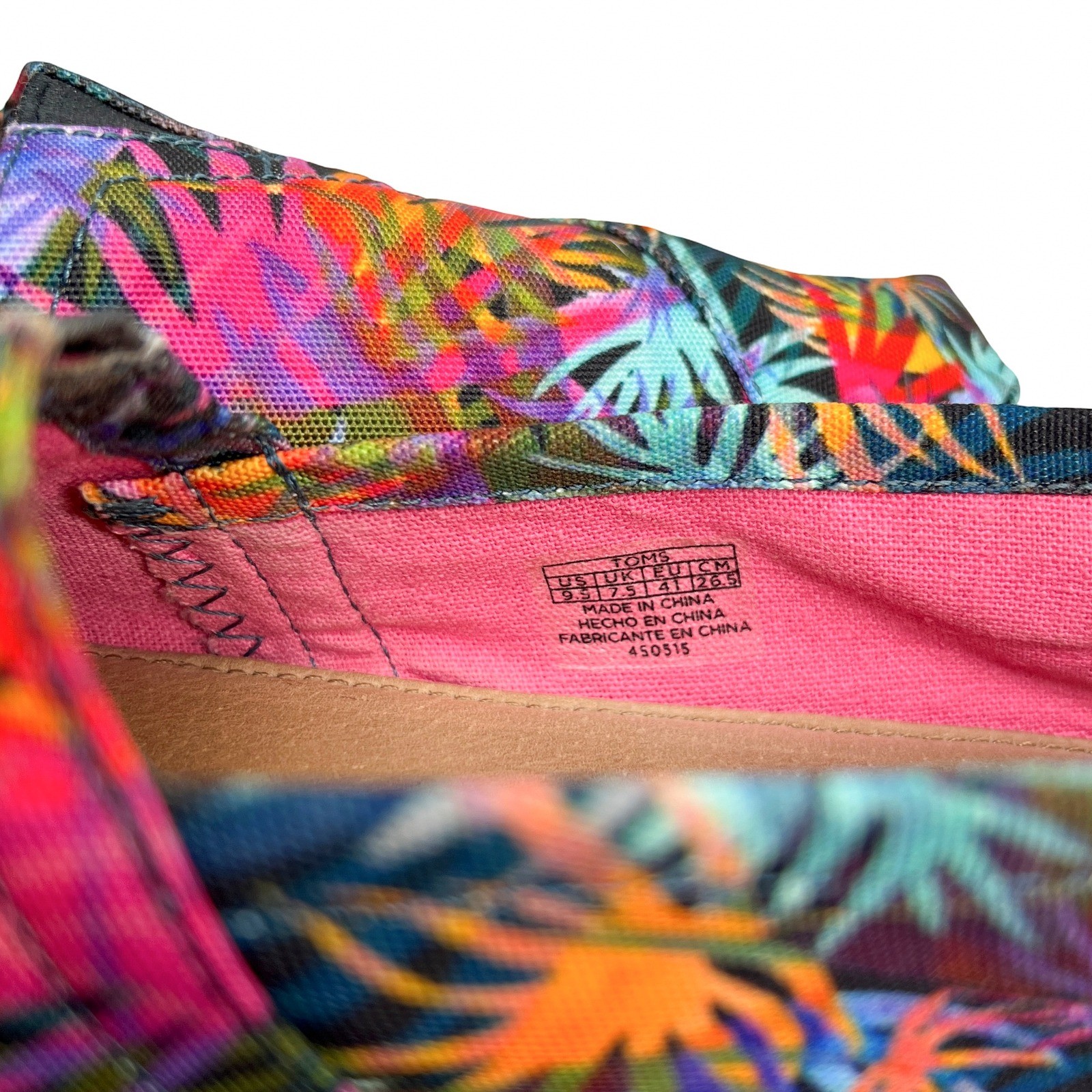 TOMS Alpargata Tropical Palm Leaf Women 9.5 Multicolor Excellent - Image 6